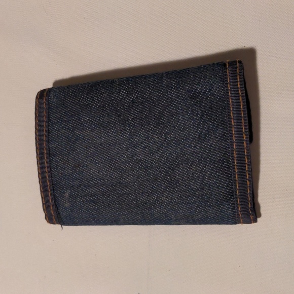 1970 Vintage LeVI'S Denim Trifold Unisex Wallet Dark Blue EUC - Picture 3 of 14